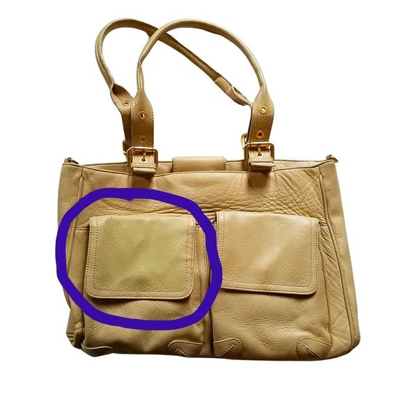 Vintage Wilson’s Leather Beige Genuine Leather Tote Bag 15” x 11” x 5” *FLAW* - Picture 6 of 6